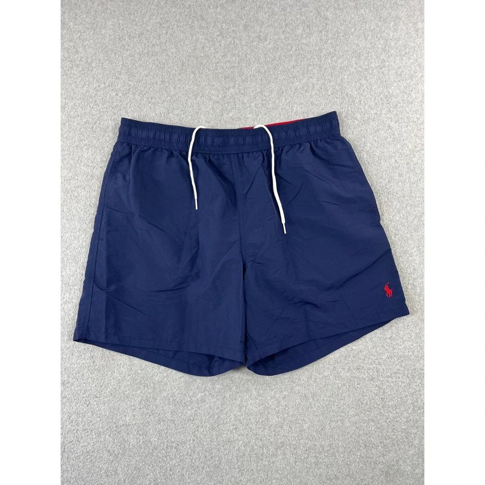 Polo Ralph Lauren Travel Swim Shorts Mens XL Navy Mesh Lined Red Pony 5